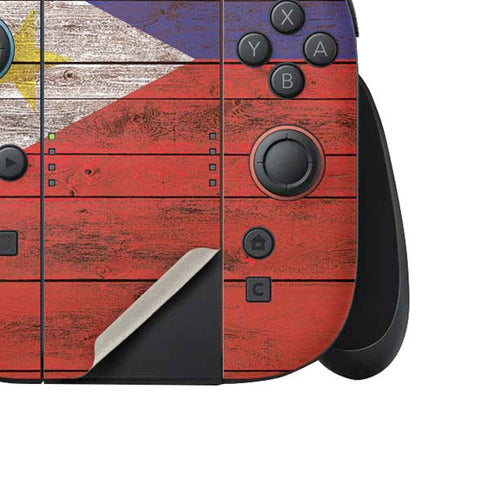 Philippines Flag Dark Wood Nintendo Switch 2 (2025) Joy-Con Controller Skin