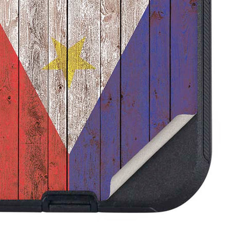 Philippines Flag Dark Wood Otterbox Defender iPhone Skin
