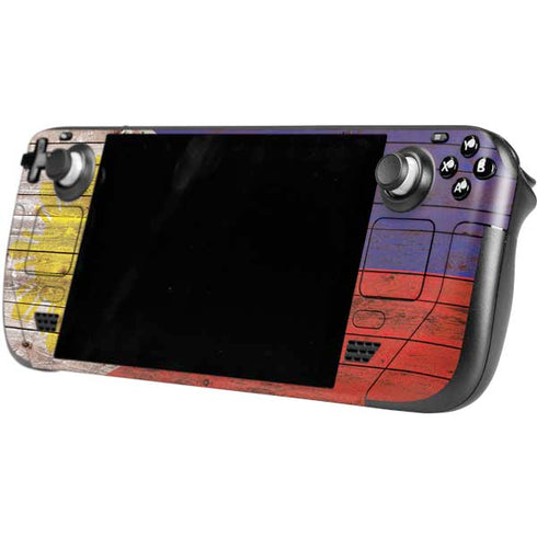 Philippines Flag Dark Wood Steam Deck Handheld Gaming Computer Skin