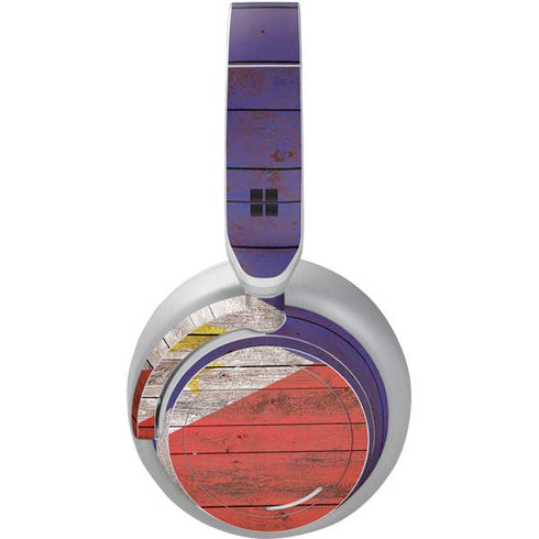 Philippines Flag Dark Wood Surface Headphones Skin