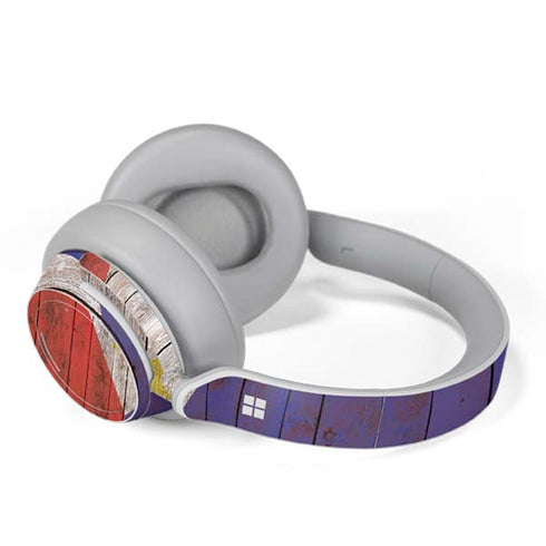 Philippines Flag Dark Wood Surface Headphones Skin