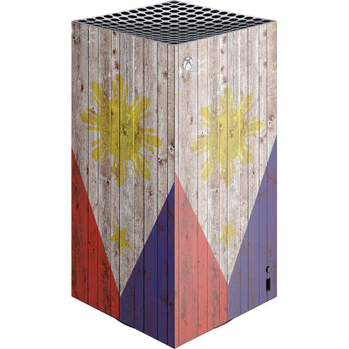 Philippines Flag Dark Wood XBox Series X Digital Edition Console Skin
