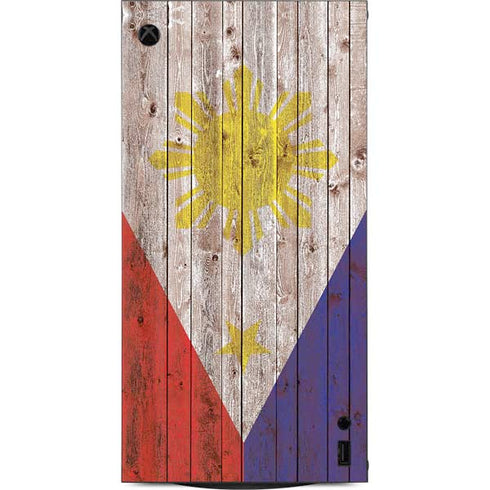 Philippines Flag Dark Wood XBox Series X Digital Edition Console Skin