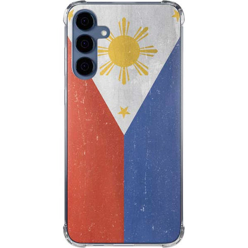 Philippines Flag Distressed Galaxy A35 5G Clear Case