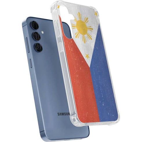 Philippines Flag Distressed Galaxy A55 5G Clear Case