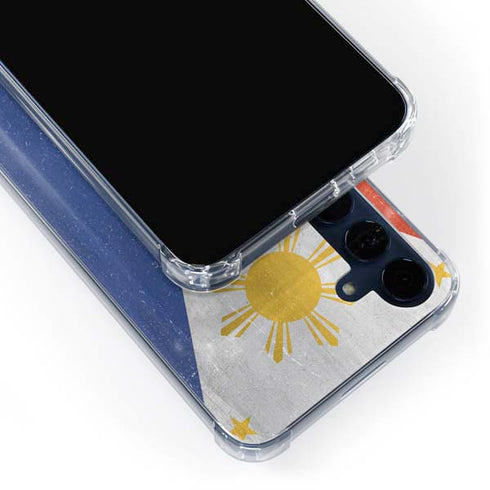 Philippines Flag Distressed Galaxy A55 5G Clear Case