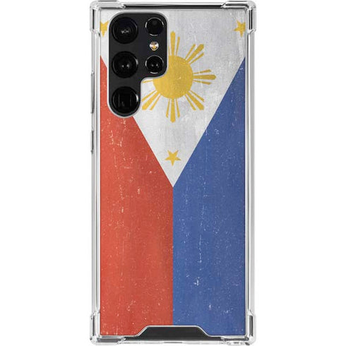Philippines Flag Distressed Galaxy S23 Ultra Clear Case