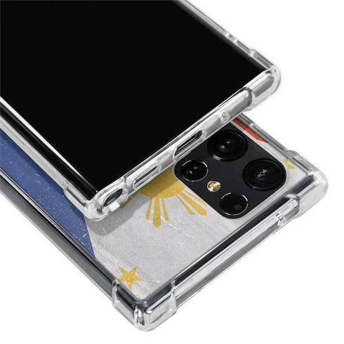 Philippines Flag Distressed Galaxy S23 Ultra Clear Case