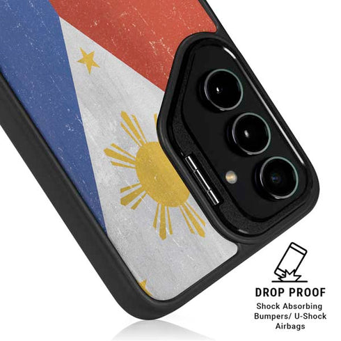 Philippines Flag Distressed Galaxy S24 FE Kickstand Case