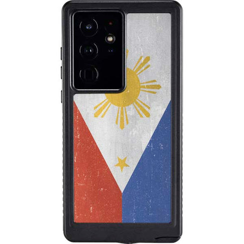 Philippines Flag Distressed Galaxy S24 Ultra Waterproof Case