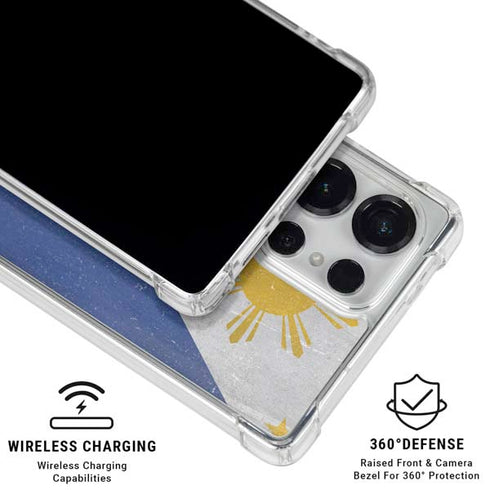 Philippines Flag Distressed Galaxy S25 Ultra Clear Case