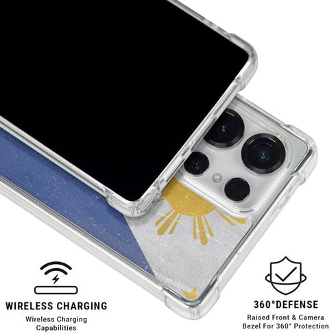 Philippines Flag Distressed Galaxy S26 Ultra Clear Case