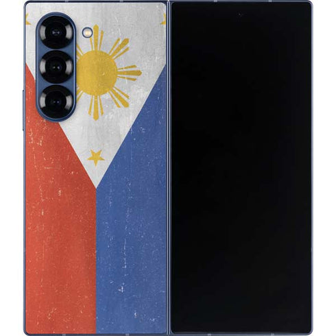 Philippines Flag Distressed Galaxy Z Fold6 Skin