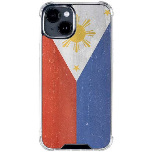 Philippines Flag Distressed iPhone 15 Clear Case