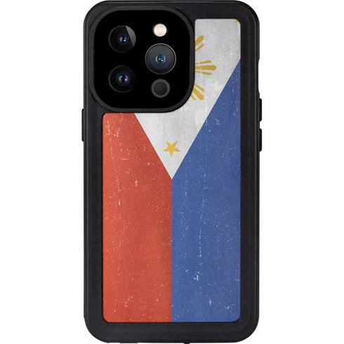 Philippines Flag Distressed iPhone 15 Pro Waterproof Case