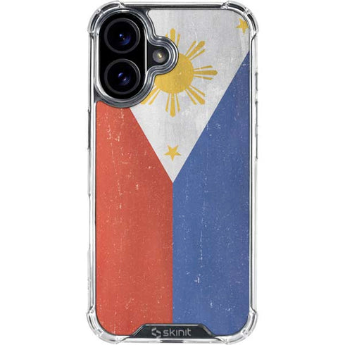 Philippines Flag Distressed iPhone 16 Plus Clear Case