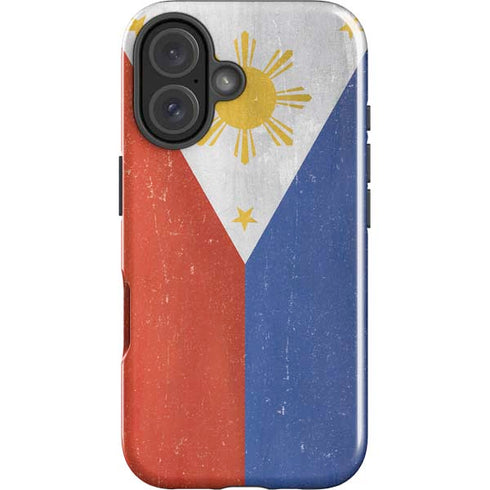 Philippines Flag Distressed iPhone 16 Plus Impact Case