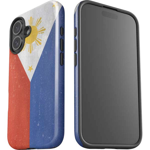 Philippines Flag Distressed iPhone 16 Plus Impact Case