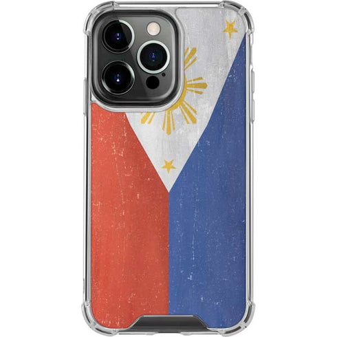 Philippines Flag Distressed iPhone 16 Pro Clear Case