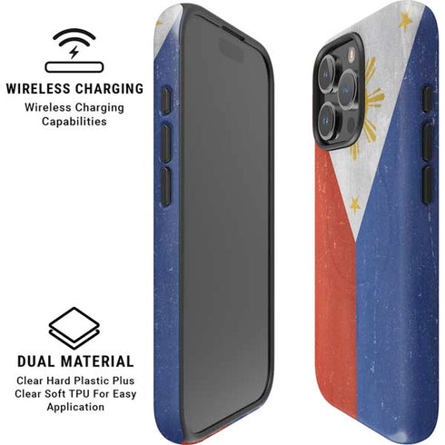 Philippines Flag Distressed iPhone 16 Pro Magsafe Impact Case