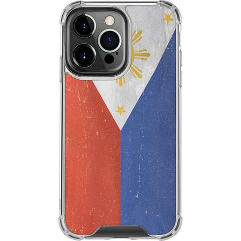 Philippines Flag Distressed iPhone 16 Pro Max Clear Case