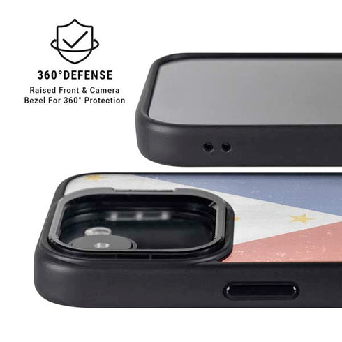 Philippines Flag Distressed iPhone 16e Kickstand Case