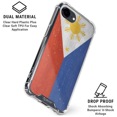 Philippines Flag Distressed iPhone 16e Clear Case