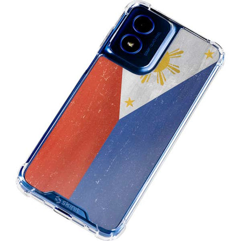 Philippines Flag Distressed Moto G Play 4G (2024) Clear Case