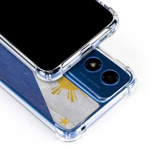 Philippines Flag Distressed Moto G Play 4G (2024) Clear Case
