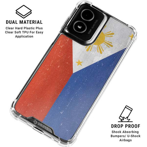 Philippines Flag Distressed Moto G Power 5G (2024) Clear Case