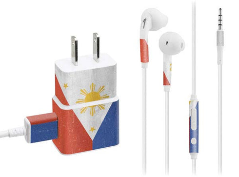 Philippines Flag Distressed Phone Charger Skin