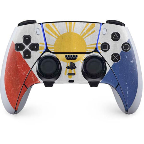 Philippines Flag Distressed PS5 DualSense Edge Pro Controller Skin