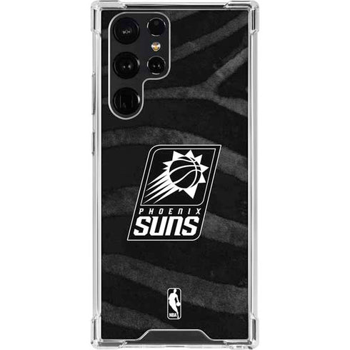 NBA Phoenix Suns Black Animal Print Galaxy S23 Ultra Clear Case