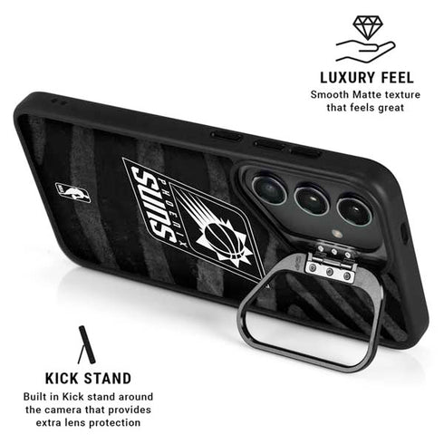 NBA Phoenix Suns Black Animal Print Galaxy S24 FE Kickstand Case