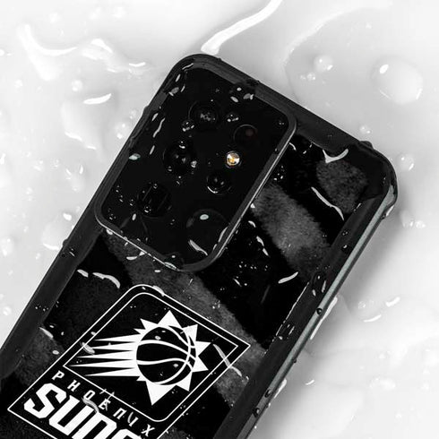 NBA Phoenix Suns Black Animal Print Galaxy S24 Ultra Waterproof Case