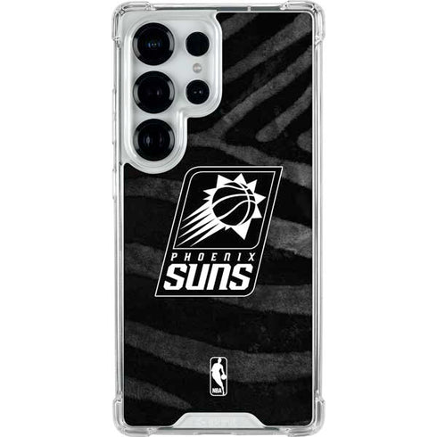 NBA Phoenix Suns Black Animal Print Galaxy S25 Ultra Clear Case