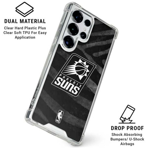NBA Phoenix Suns Black Animal Print Galaxy S25 Ultra Clear Case