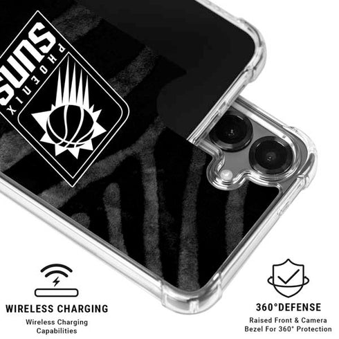 NBA Phoenix Suns Black Animal Print Galaxy S26 Plus Clear Case