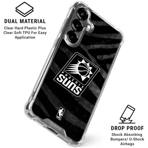 NBA Phoenix Suns Black Animal Print Galaxy S26 Plus Clear Case