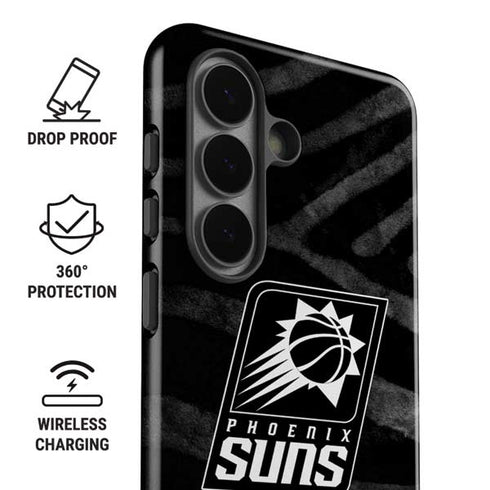 NBA Phoenix Suns Black Animal Print Galaxy S26 Plus Impact Case