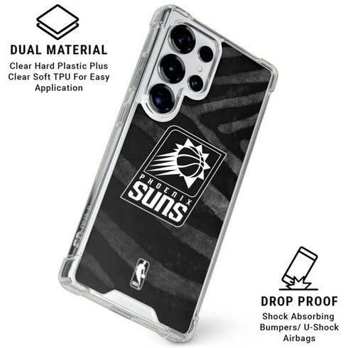 NBA Phoenix Suns Black Animal Print Galaxy S26 Ultra Clear Case