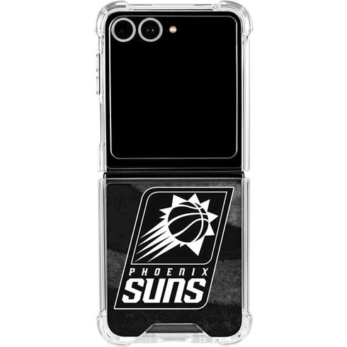 NBA Phoenix Suns Black Animal Print Galaxy Z Flip7 Clear Case