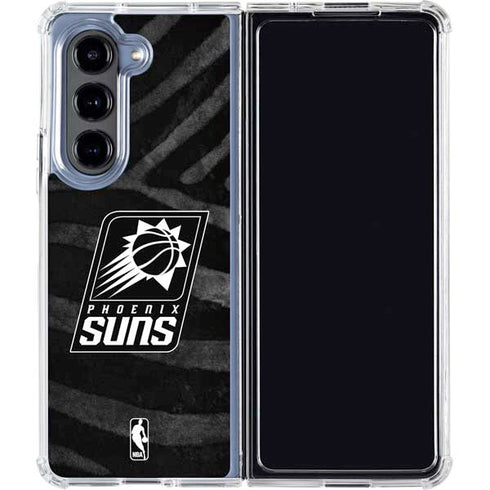NBA Phoenix Suns Black Animal Print Galaxy Z Fold5 5G Clear Case