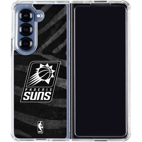 NBA Phoenix Suns Black Animal Print Galaxy Z Fold7 Clear Case