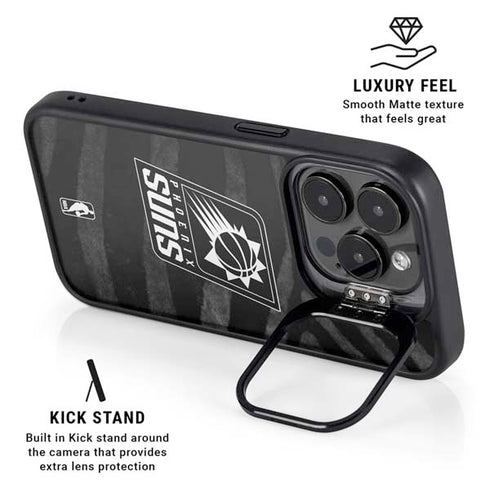 NBA Phoenix Suns Black Animal Print iPhone 13 Pro Kickstand Case