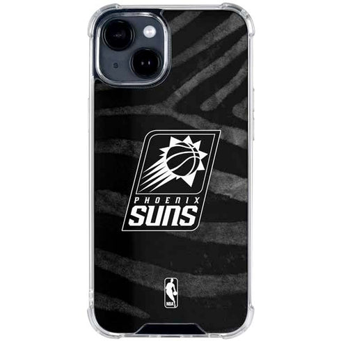NBA Phoenix Suns Black Animal Print iPhone 15 Clear Case