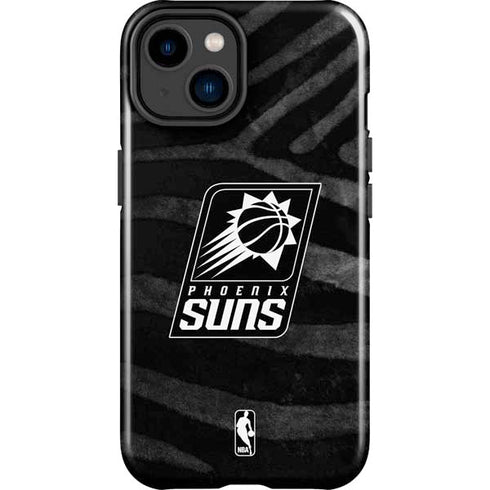 NBA Phoenix Suns Black Animal Print iPhone 15 Impact Case