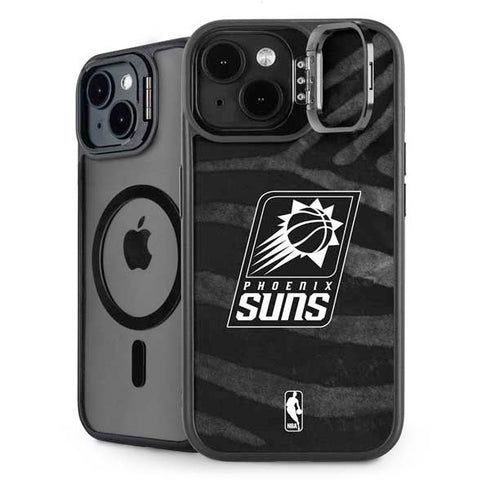 NBA Phoenix Suns Black Animal Print iPhone 15 Plus Kickstand Case