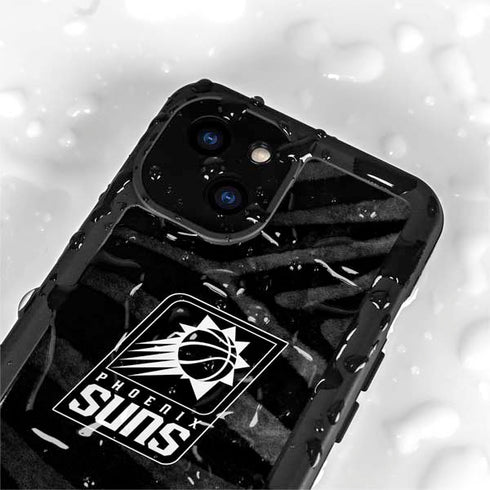 NBA Phoenix Suns Black Animal Print iPhone 15 Plus Waterproof Case