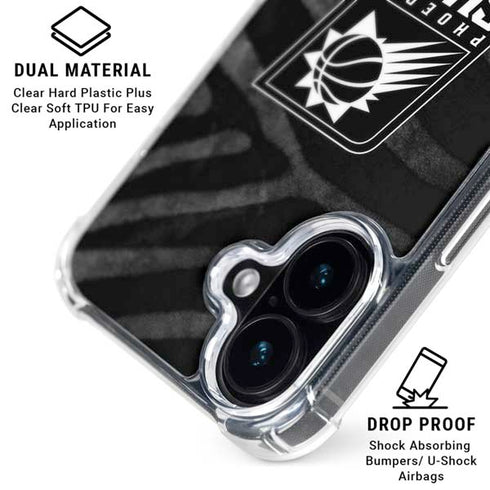NBA Phoenix Suns Black Animal Print iPhone 16 Clear Case